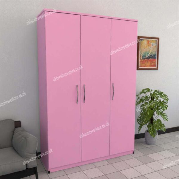 Pink 3 Door Wardrobe
