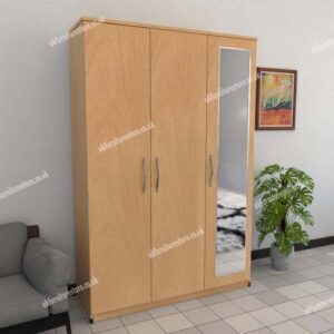 Beech 3 Door Wardrobe With 1 Mirror