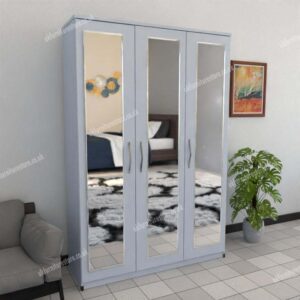 Silver 3 Door Wardrobe With 3 Mirrors