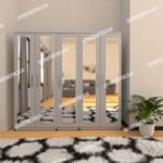 Silver 5 Door Wardrobe With 5 Mirrors