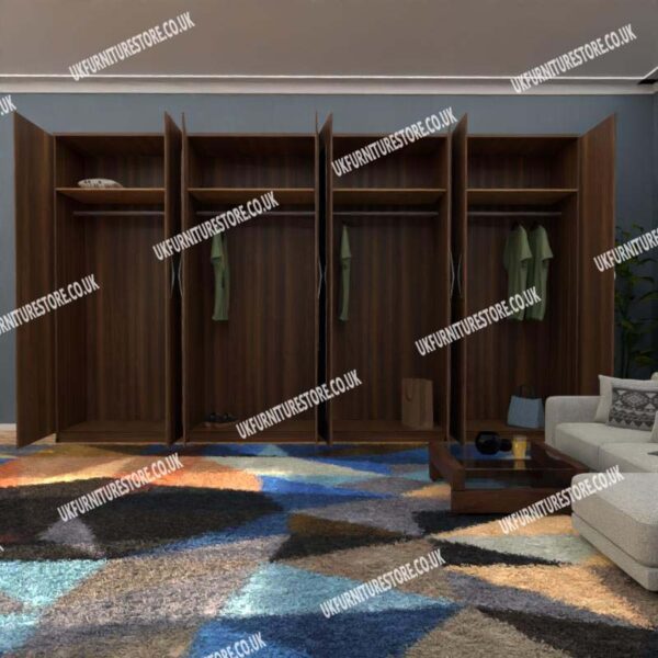 Walnut 8 Door Wardrobe