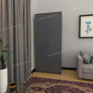 Gray 2 Door Wardrobe