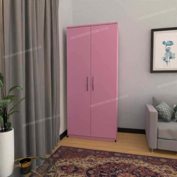 Pink 2 Door Wardrobe