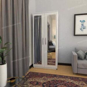 White 2 Door Wardrobe With 2 Mirrors