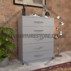 Silver 5 Drawer Chest Drawer