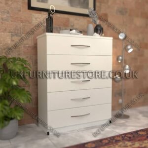 White 5 Drawer Chest Drawer