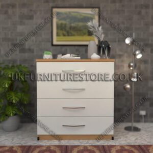 Front White Side Beech Chest Drawer