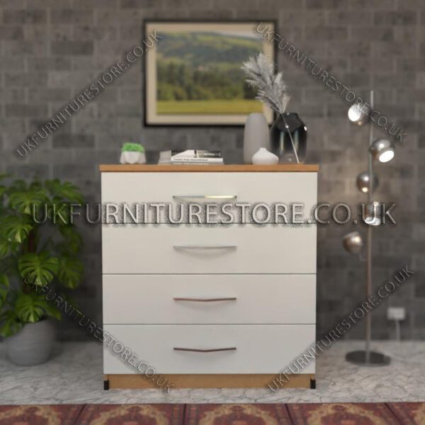 Front White Side Beech Chest Drawer