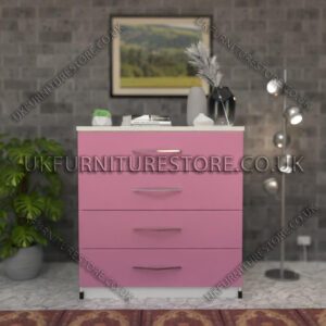 Front Pink Side White Chest Drawer