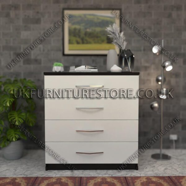 Front White Side Black Chest Drawers