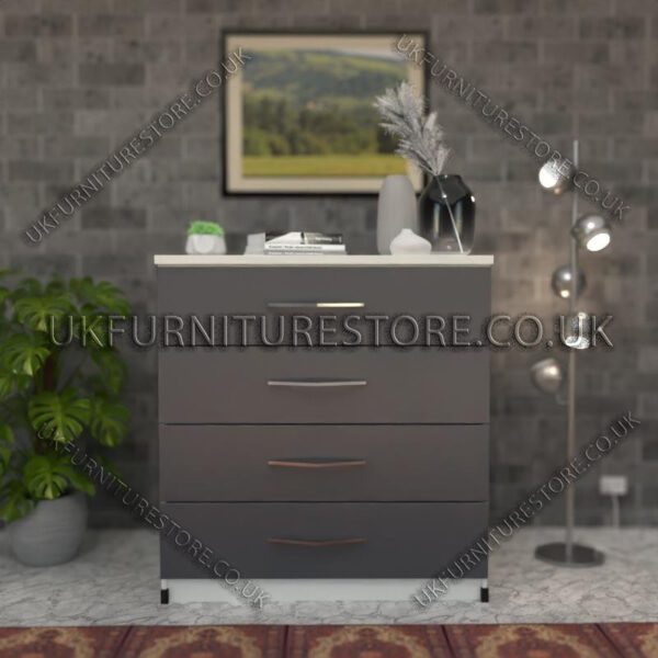 Front Gray Side White Chest Drawers