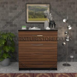 Front Walnut Side Black Chest Drawers