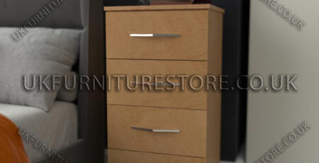Beech 4 Drawers Bedside