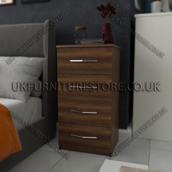 Beech 4 Drawers Bedside