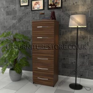 Walnut 6 Drawers Bedside