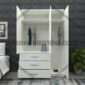 White 3 Door Wardrobe Set With 3 Bottom Drawers