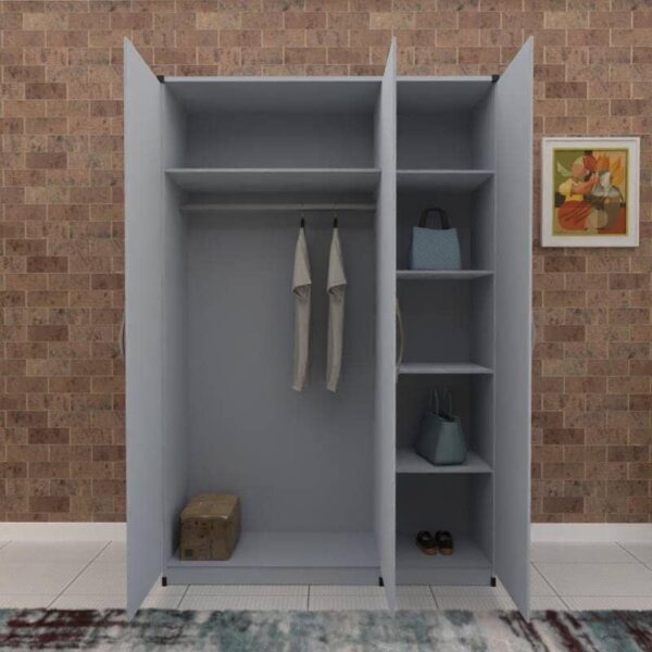 Gray 3 Door Wardrobe