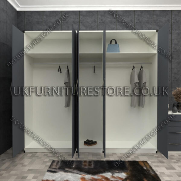 White 5 Door Wardrobe Set
