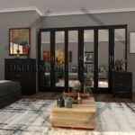 Black 6 Door Wardrobe Set With 6 Mirrors