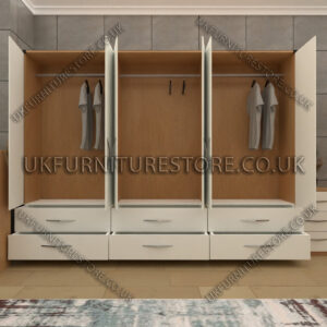 White 6 Door Wardrobe