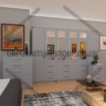 Silver 6 Door Combi Wardrobe Set With 4 Mirrors