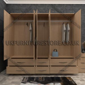 Oak 2 Door Wardrobe & Vanity