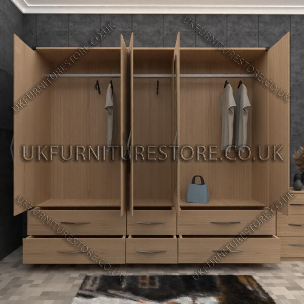 Oak 2 Door Wardrobe & Vanity