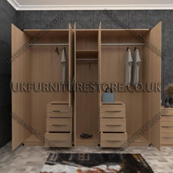 Oak 2 Door Wardrobe & Vanity
