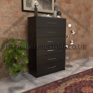 Black 6 Drawer Chest Drawer