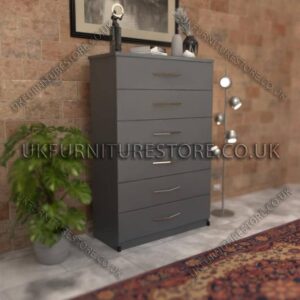 Gray 6 Drawer Chest Drawer