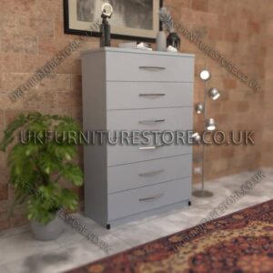 Silver 6 Drawer Chest Drawer