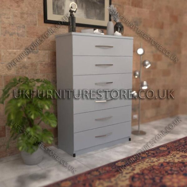 Silver 6 Drawer Chest Drawer