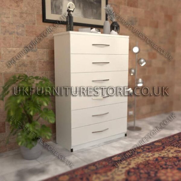 White 6 Drawer Chest Drawer