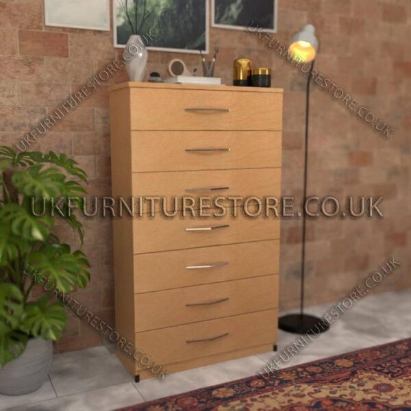 Beech 7 Drawer Chest Drawer