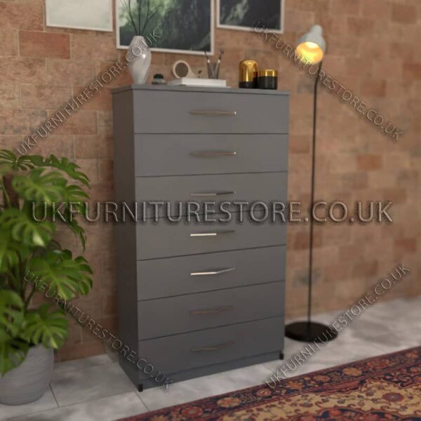 Gray 7 Drawer Chest Drawer