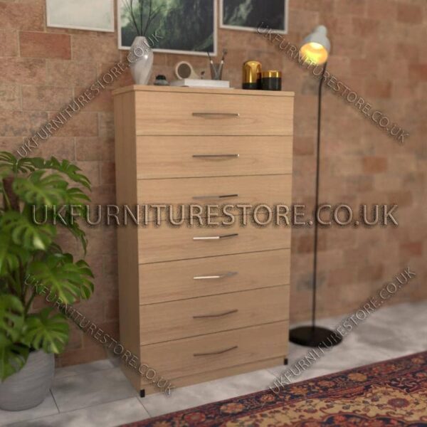 Oak 7 Drawer Chest Drawer