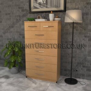Beech 6+2 Drawer Chest Drawer