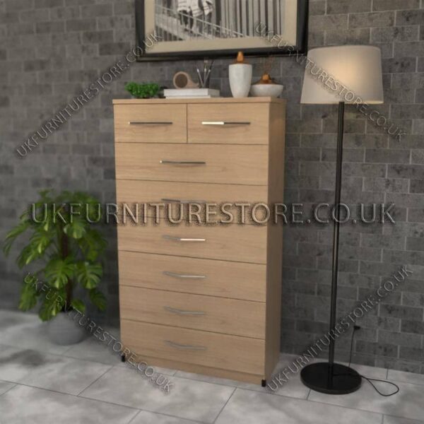 Oak 6+2 Drawers Chest Drawers