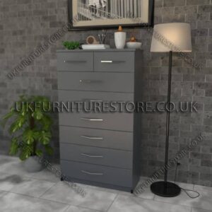 Gray 6+2 Drawers Chest Drawers