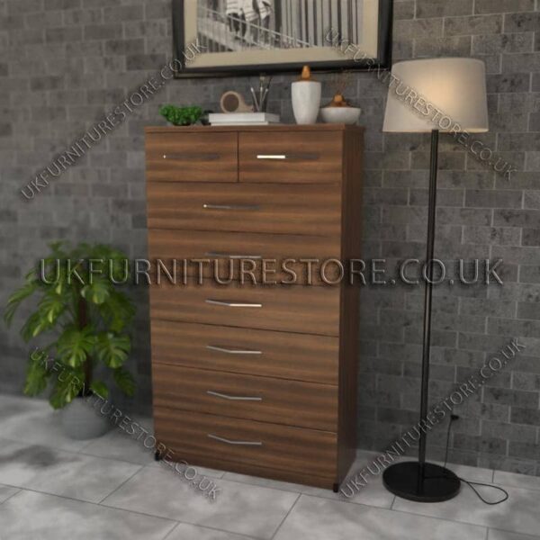 Walnut 6+2 Drawers Chest Drawers