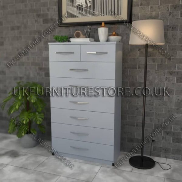Silver 6+2 Drawers Chest Drawers