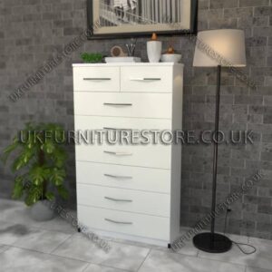 White 6+2 Drawers Chest Drawers