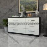 Front White Side Black 3+3 Double Slim Drawers Chest