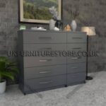 Gray 5+5 Double Slim Drawers Chest
