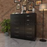 Black 6+6 Double Slim Drawers Chest