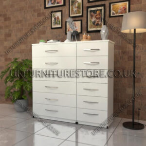 White 6+2 Drawers Chest Drawers
