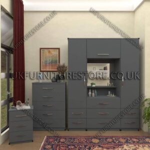 Gray 2 Door Wardrobe & Vanity Set