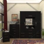 Black 2 Door Wardrobe & Vanity Set