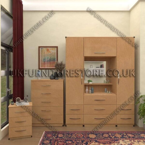 Beech 2 Door Wardrobe & Vanity Set