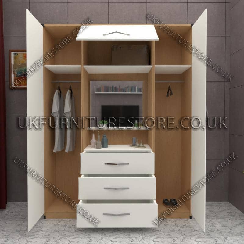 White 2 Door Wardrobe & Vanity